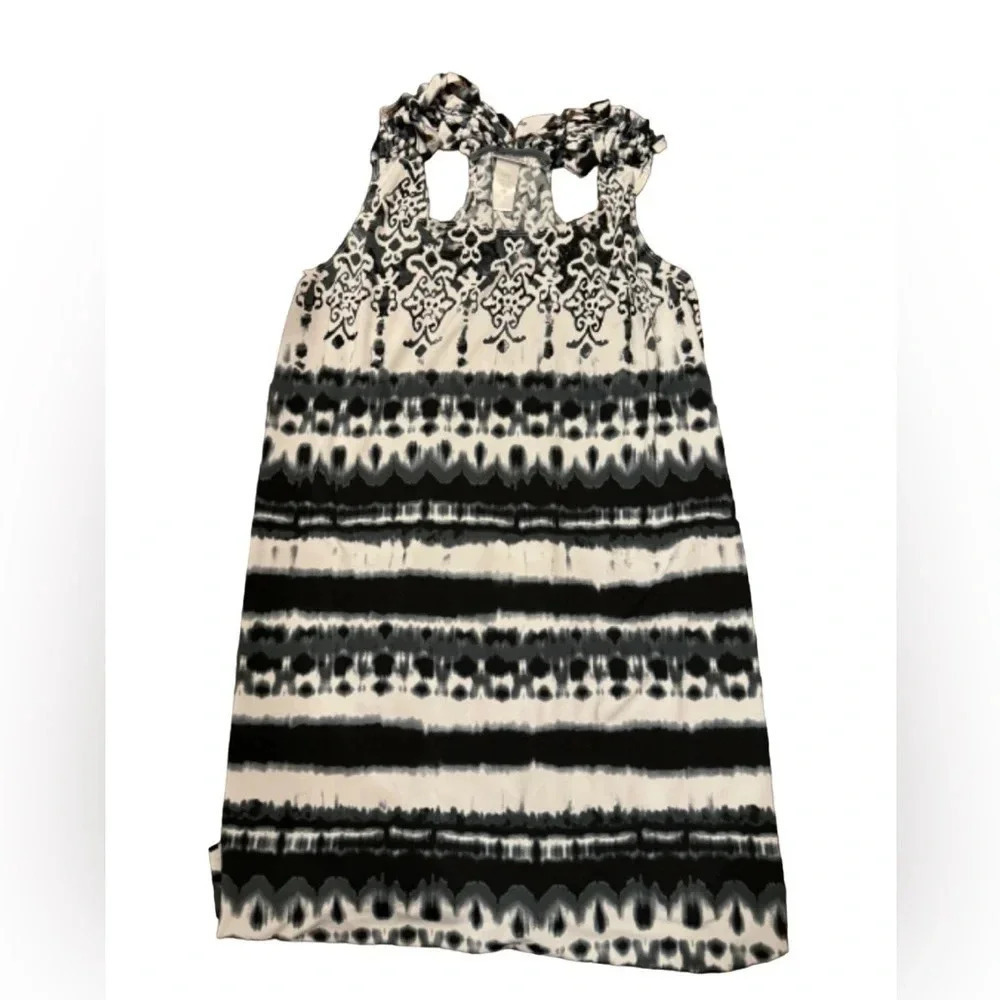 Dotti Woman Swim Coverup, 1X, Black and White, Razorback Dress, Black and White - Picture 1 of 6